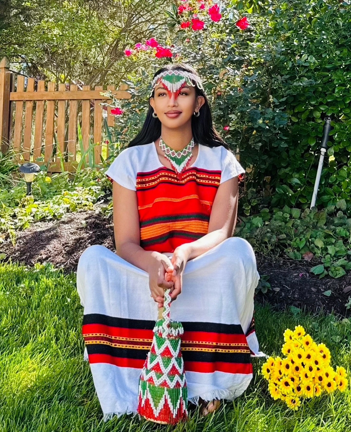 Traditional Oromo Dress with Jewelry Beautiful Oromo Cultural Outfit Traditional Dress 891