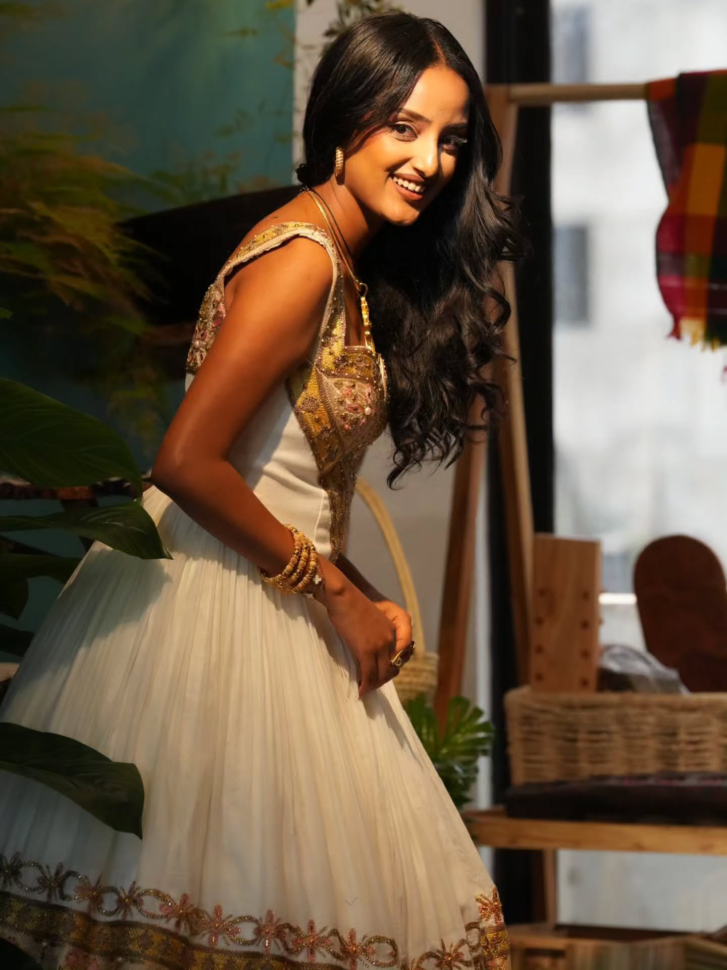 Sleeveless Ethiopian Wedding Dress Traditional Habesha Kemis Golden Embroidery Habesha Dress 892