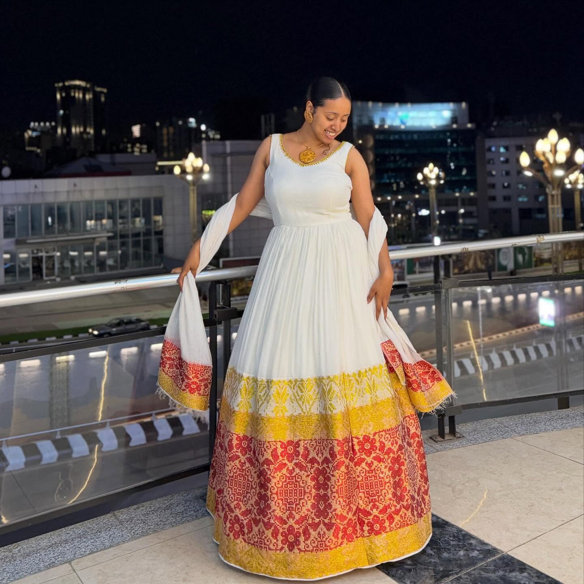 Sleeveless Habesha Traditional Dress Habesha Kemis with Red & Gold Border Habesha Dress For Festive 533