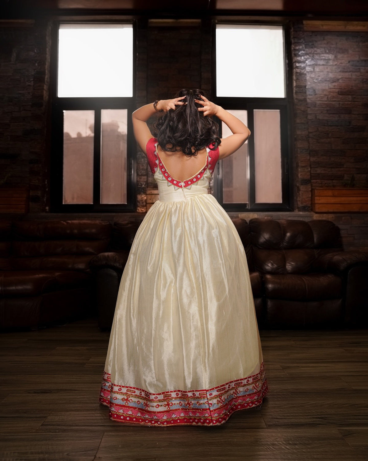 Ethiopian Wedding Dress Red Embroidery Habesha Kemis Traditional Ethiopian Clothing 736
