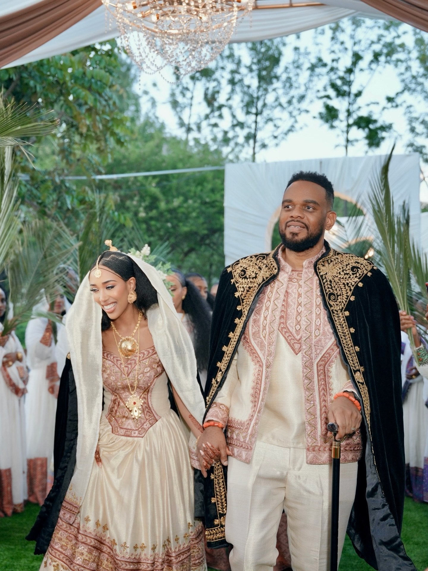 Couple Ethiopian Clothing Matching Habesha Kemis & Men's Set Traditional Ethiopian Clothing 753