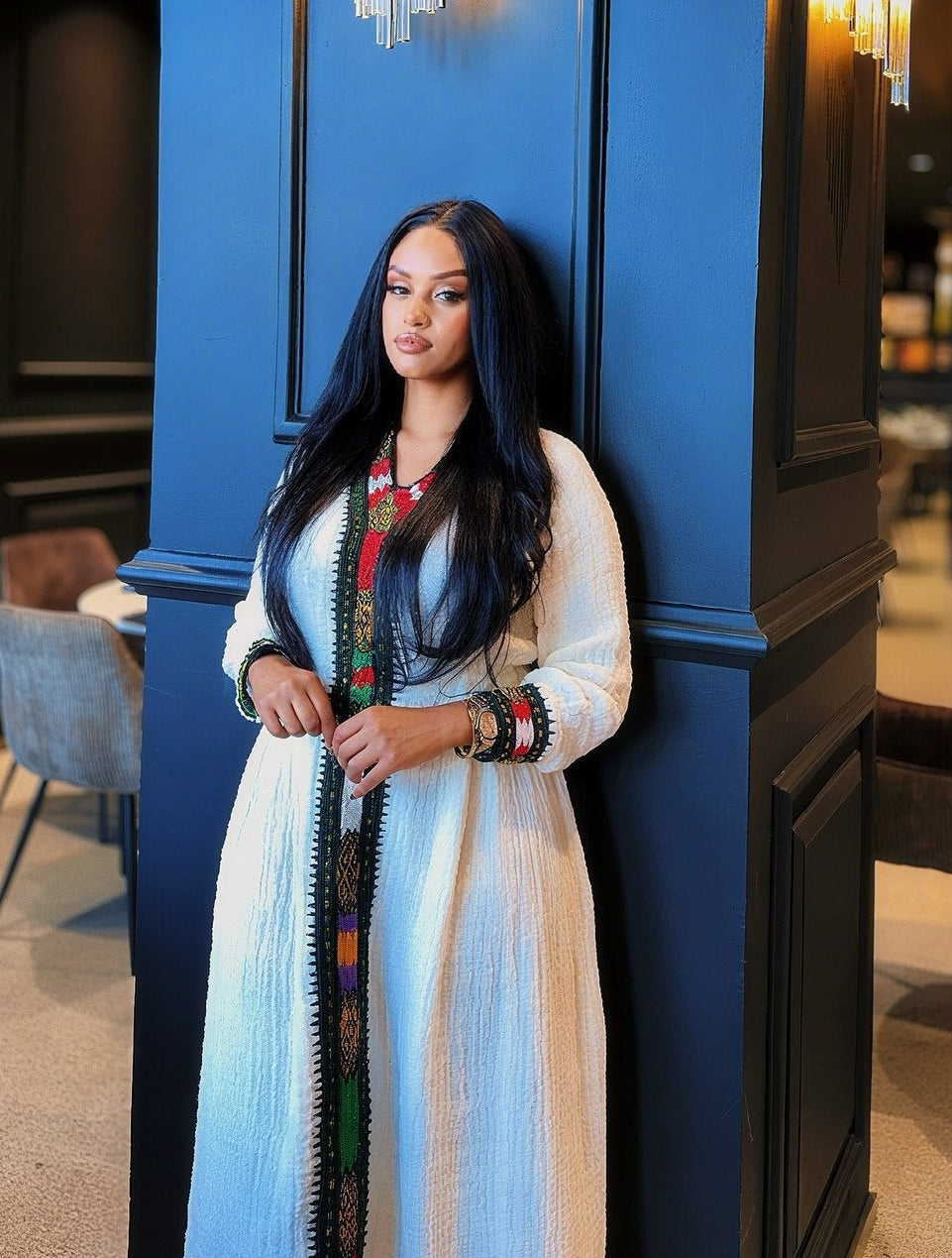 Long Sleeve Habesha Dress Multicolor Habesha Kemis Timeless Ethiopian Clothing 887