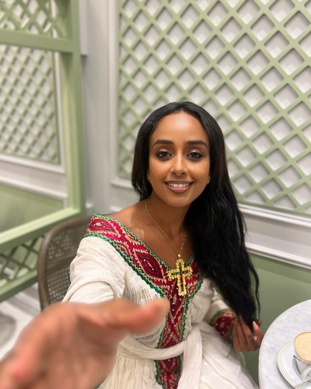 Off-shoulder Habesha Kemis Handwoven Habesha Dress Inspired Traditional Ethiopian Dress 422