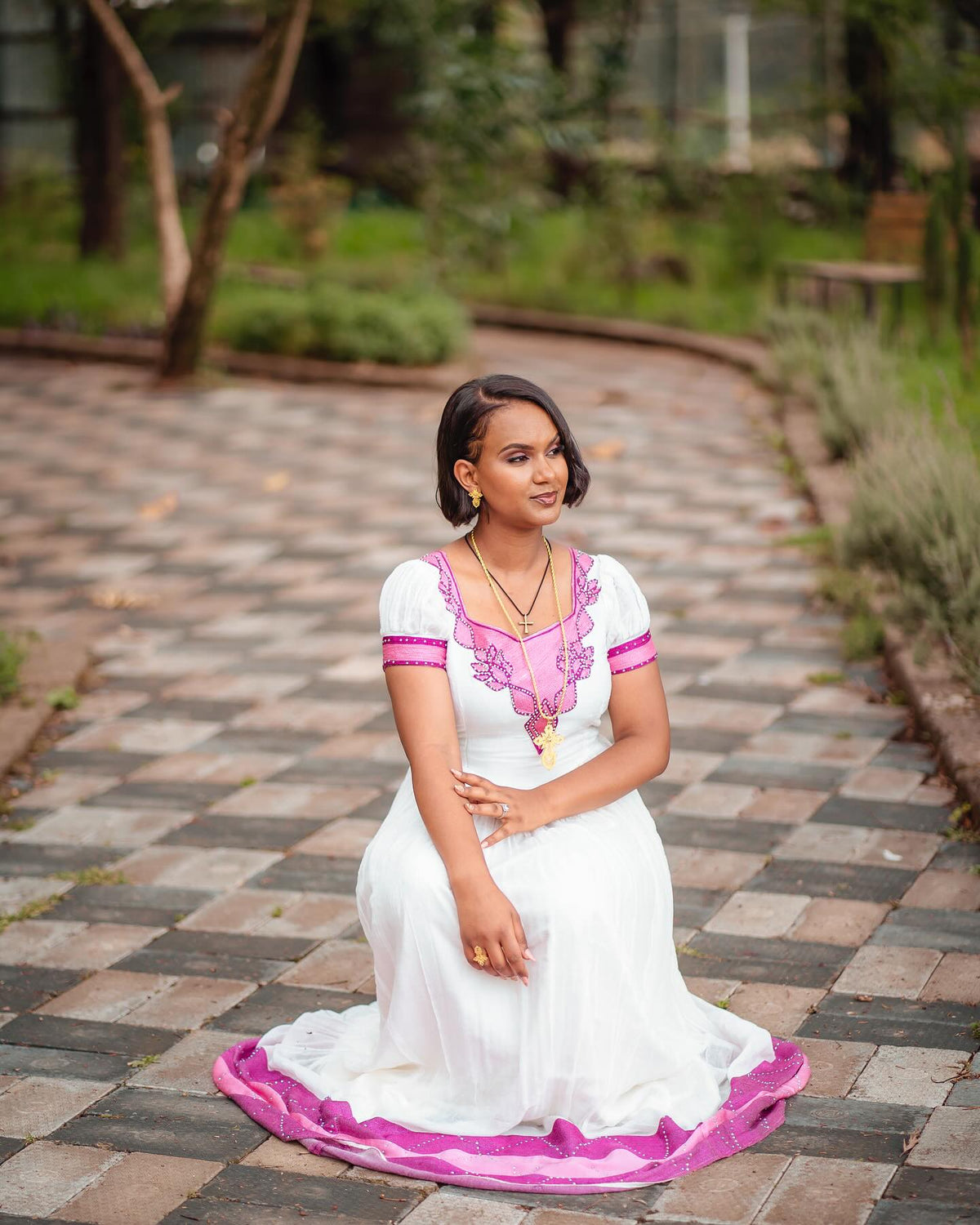 Graceful Short Sleeve Habesha Dress Timeless Habesha Kemis Traditional Eritrean And Ethiopian Clothing 544