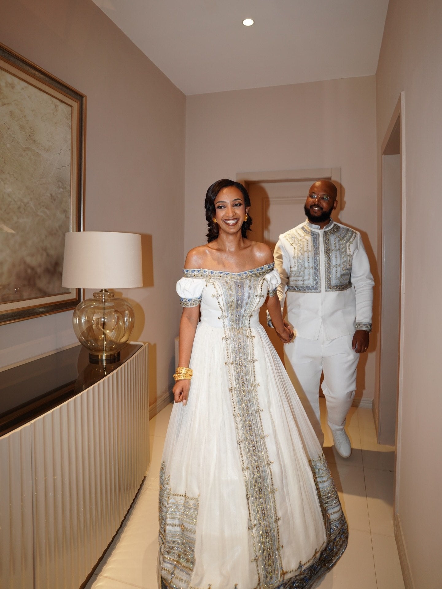 Couple Matching Ethiopian Clothing Sets Habesha Kemis & Men's Set Coordinated Style Collection 742