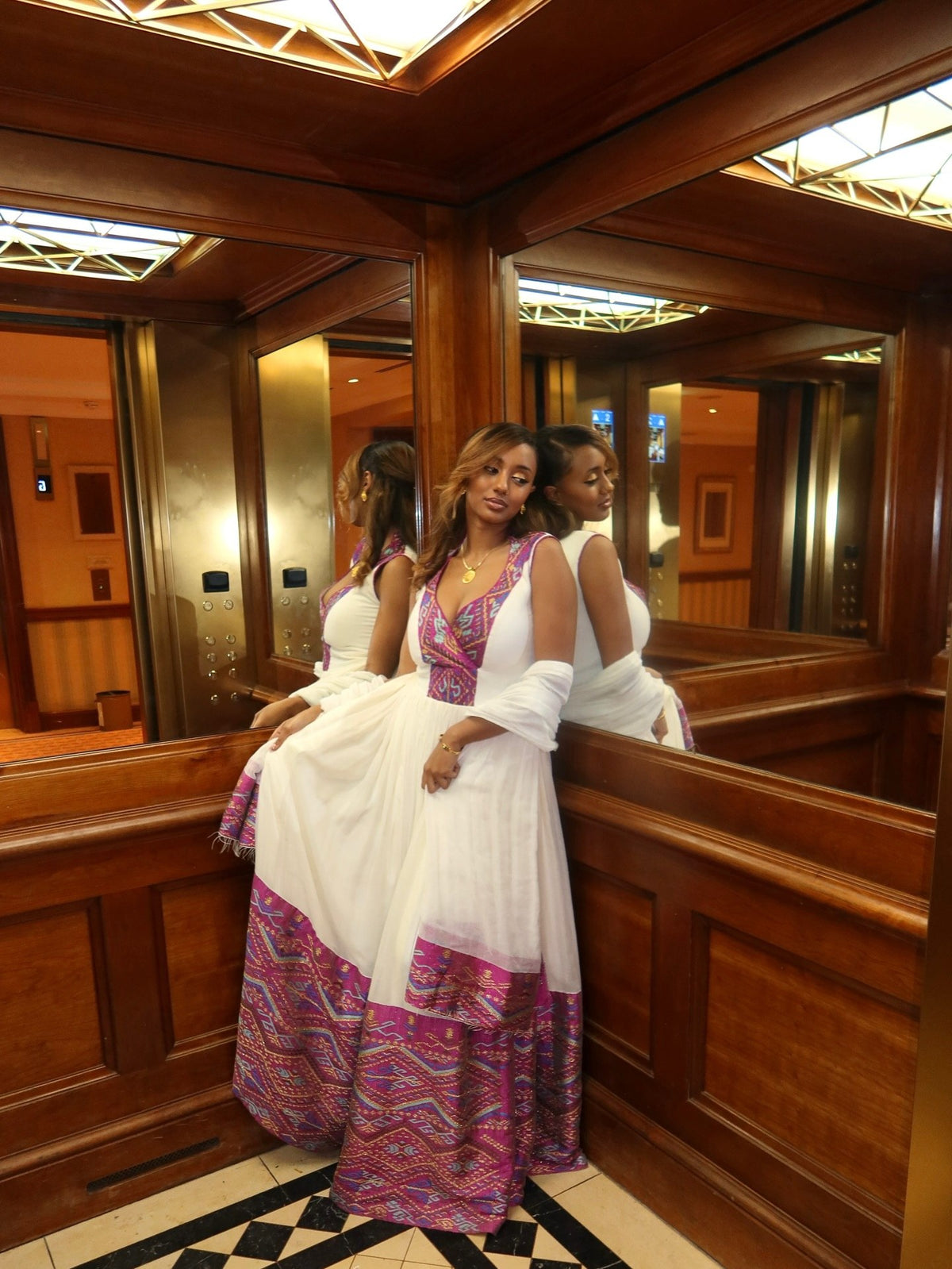 Timeless Ethiopian Clothing Sleeveless Habesha Kemis Festive Style Habesha Dress 757