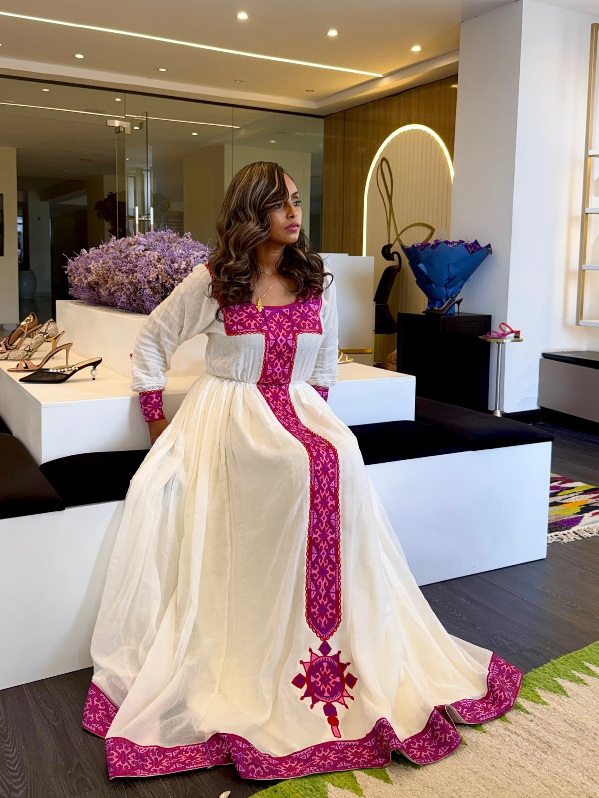 Traditional Ethiopian Clothing Elegant Habesha Kemis with Embroidery Timeless Habesha Dress 728