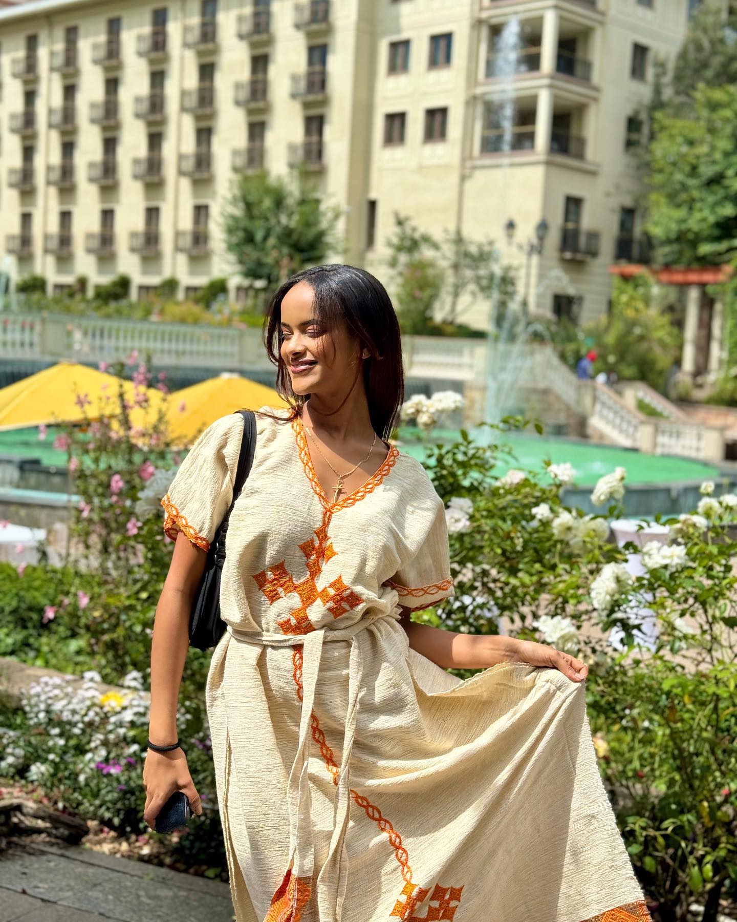 Simple Habesha Kemis For Event Golden Embroidery Habesha Dress Traditional Ethiopian And Eritrean Clothing 553