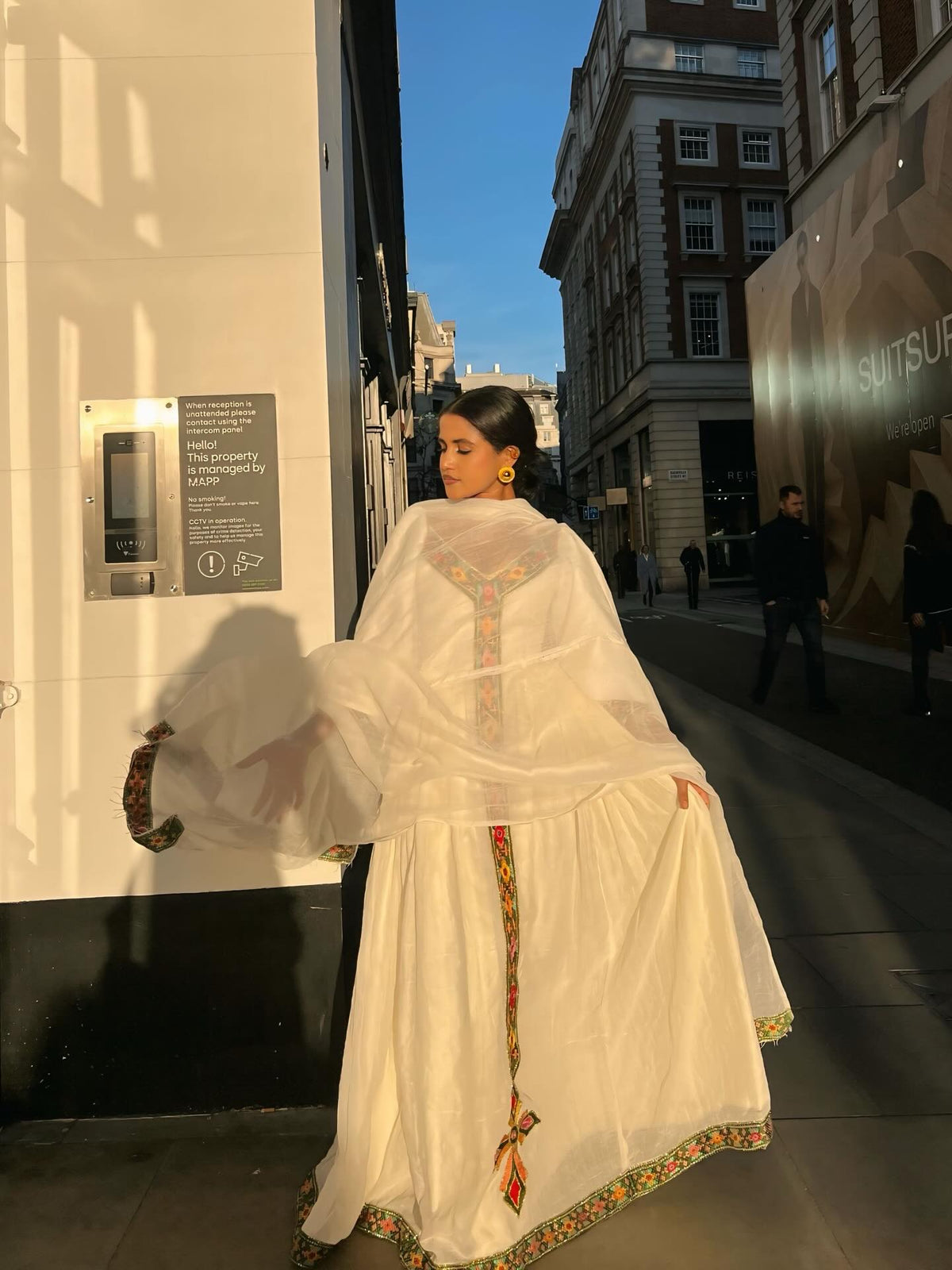 Stylish Puff Sleeve Habesha Kemis Long Sleeve Habesha Dress Traditional Ethiopian Clothing 576