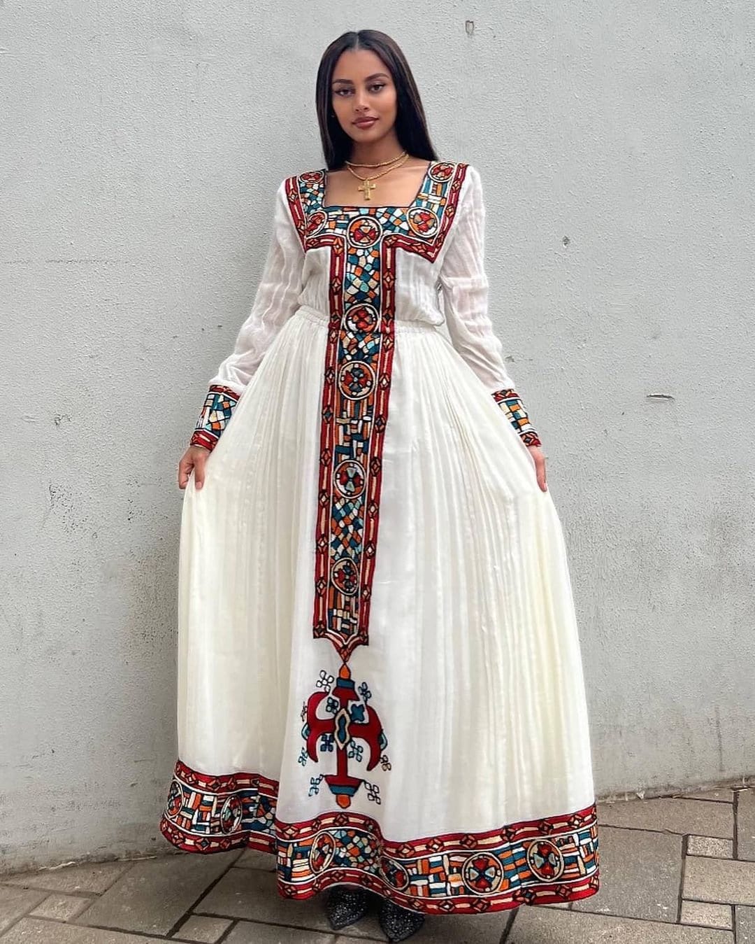 Modern Habesha Kemis handwoven Ethiopian Habesha Dress Zuria Traditional Ethiopian Dress L
