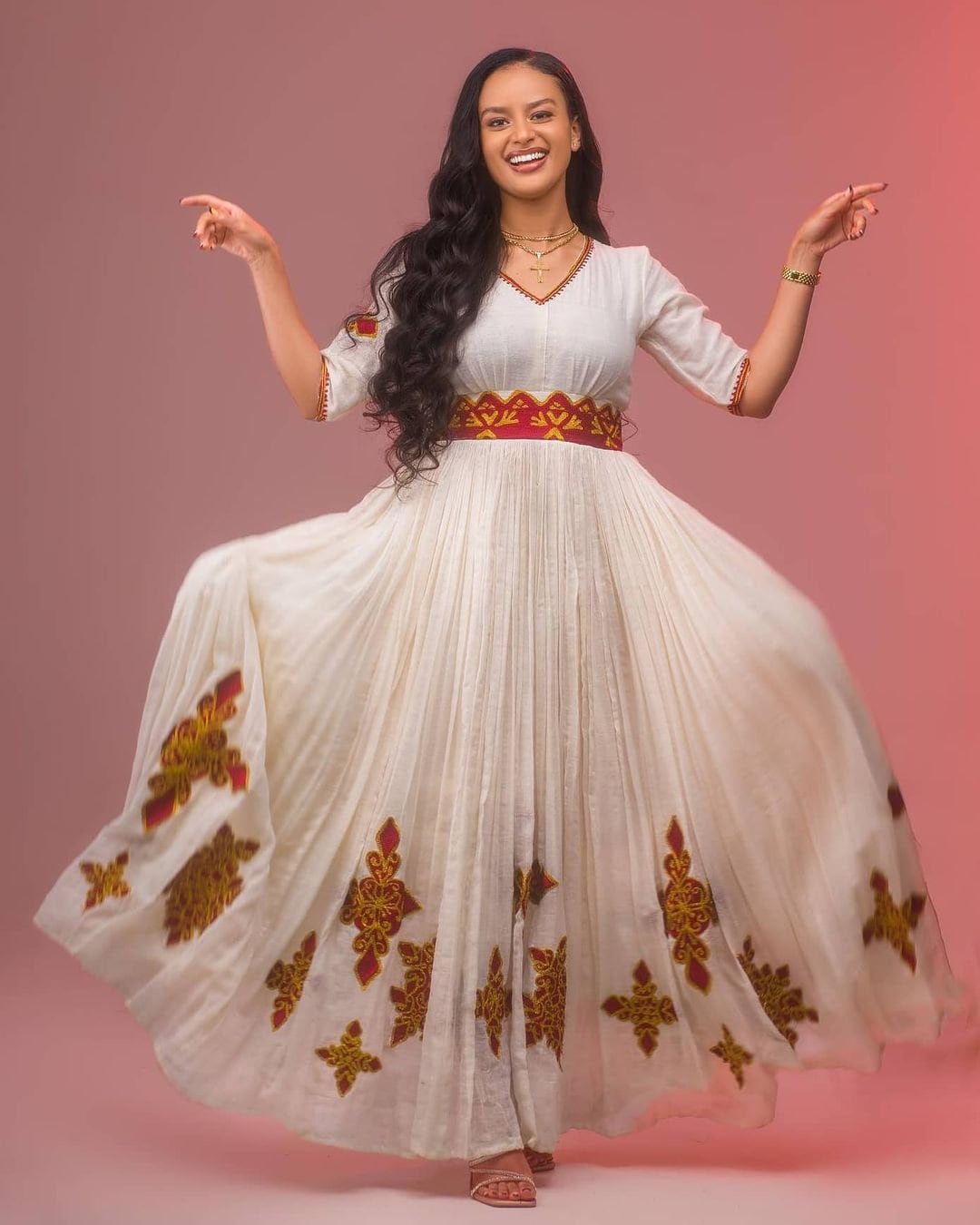 Simple Habesha Kemis Modern Ethiopian Habesha Dress Zuria Handwoven Traditional Ethiopian Dress M