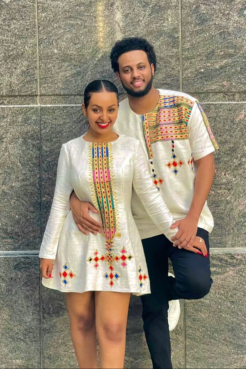 Stylish Habesha Couples Summer Outfit Habesha Dress ሀበሻ es0083