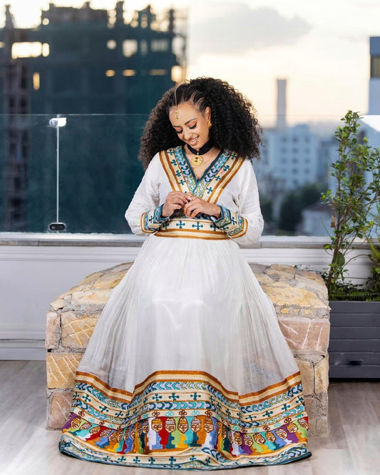 Exquisite Habesha Dress Colorful Design 