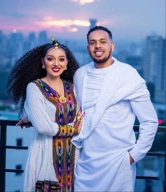 Elegant Habesha Couples Outfit Stunning Ethiopian Traditional Couples Outfit