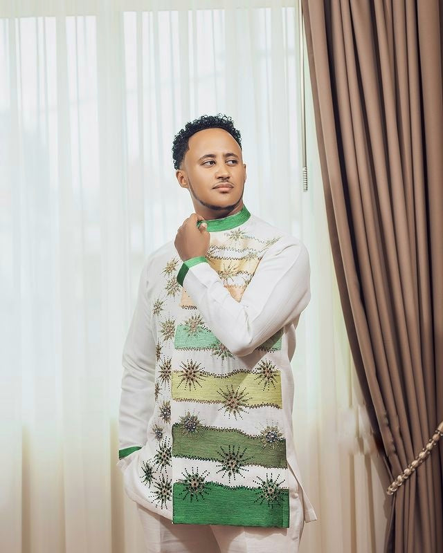 Green design habesha shirt