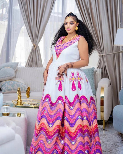 Vibrant Habesha Wedding Dress 