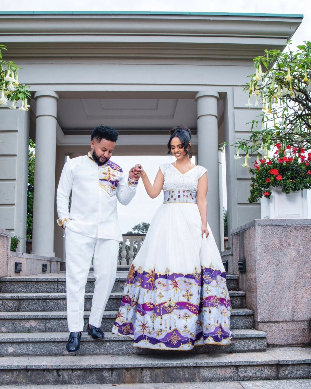 Purple Habesha Couples Outfit 