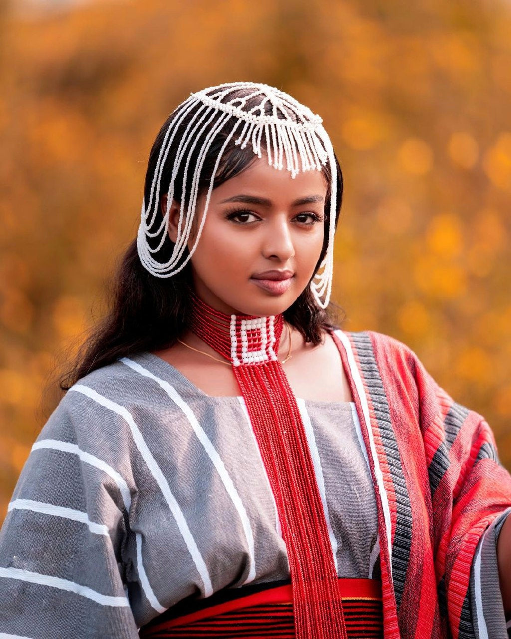 Beautiful Oromo Dress Traditional Oromo Cultural Dress with Head and Neck Accessories