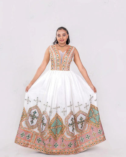 Glowing Colorful Ethiopian Wedding Dress