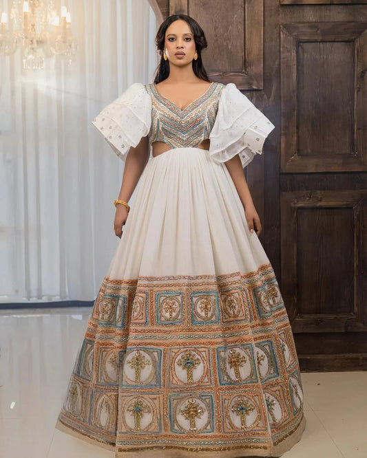 Alluring Multicolored Habesha Wedding Dress