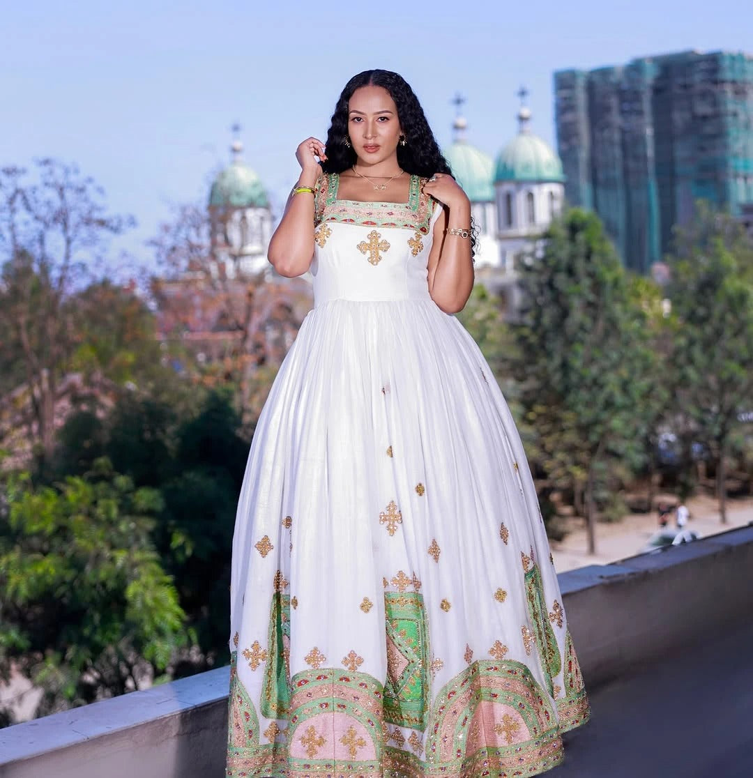 Delightful Colorful Ethiopian Wedding Dress