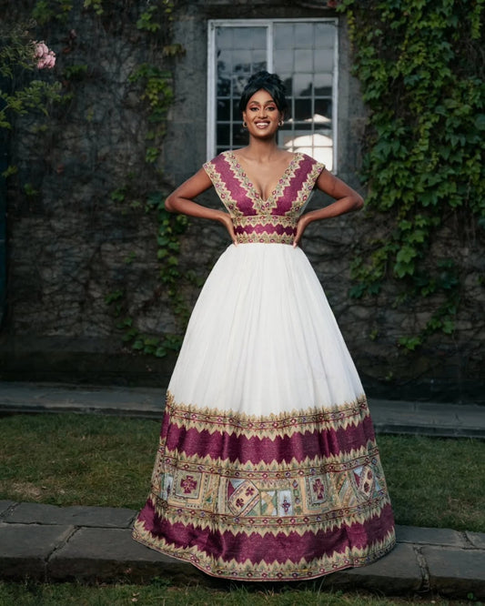 Royal Purple Look with Ethiopian Dress