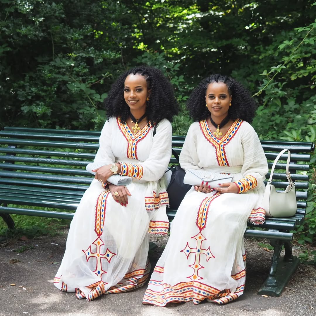 Fashionable Multicolored Ethiopian Dress