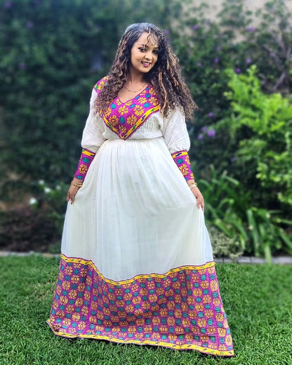 Vibrant Design Habesha Dress Style Modern Habesha Kemis Ethiopian Dress Style