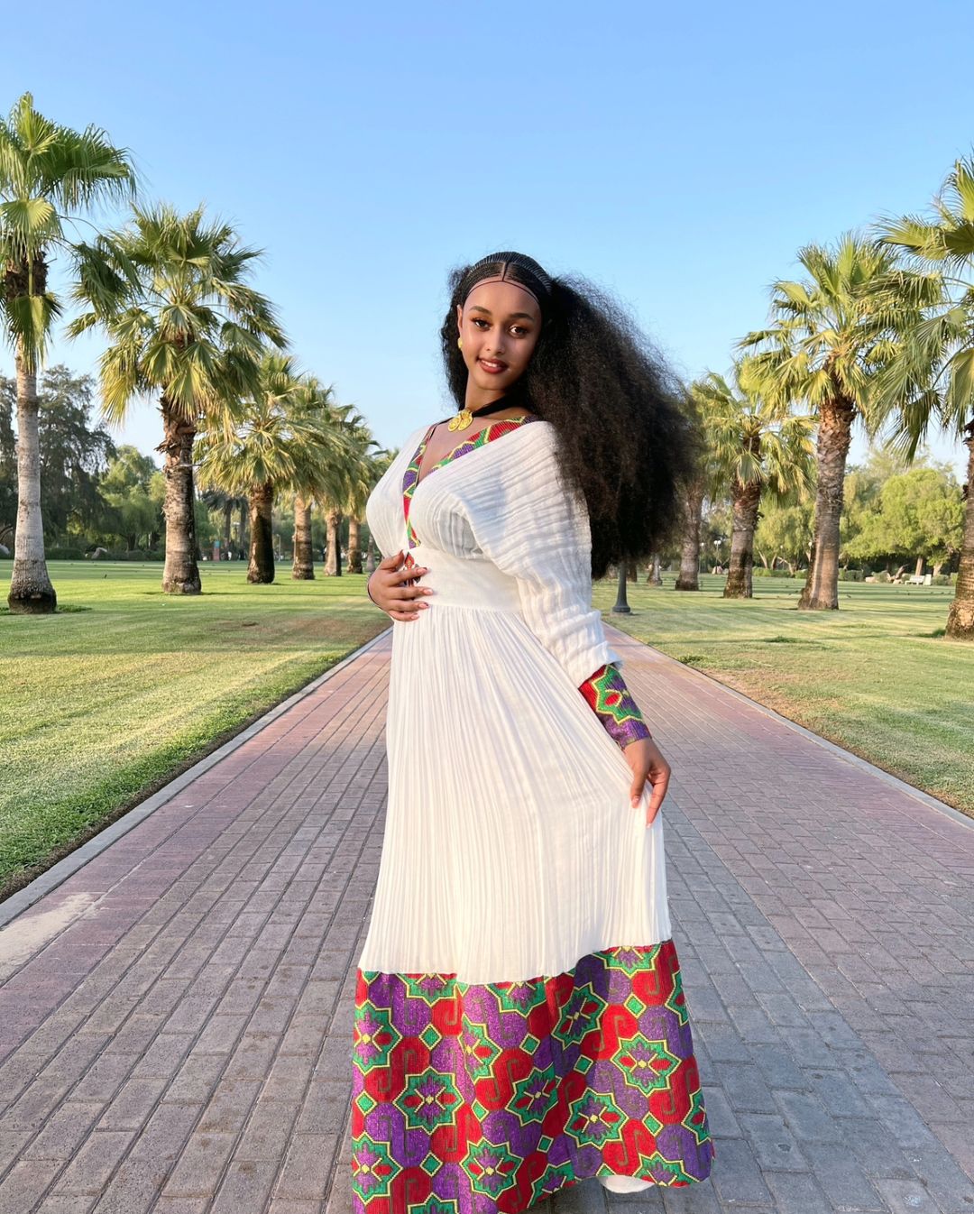 Vibrant Multicolored Habesha Dress Elegant Habesha Libs with Unique Detailing Habesha Kemis