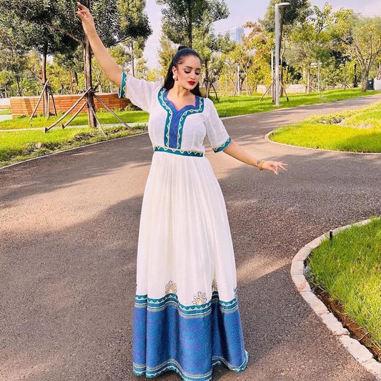 Striking Blue Habesha Dress