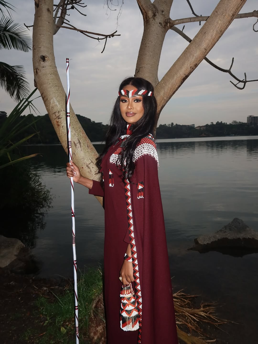 Modern Brown Oromo Kemis with Accessories  Stylish Oromo Cultural Dress