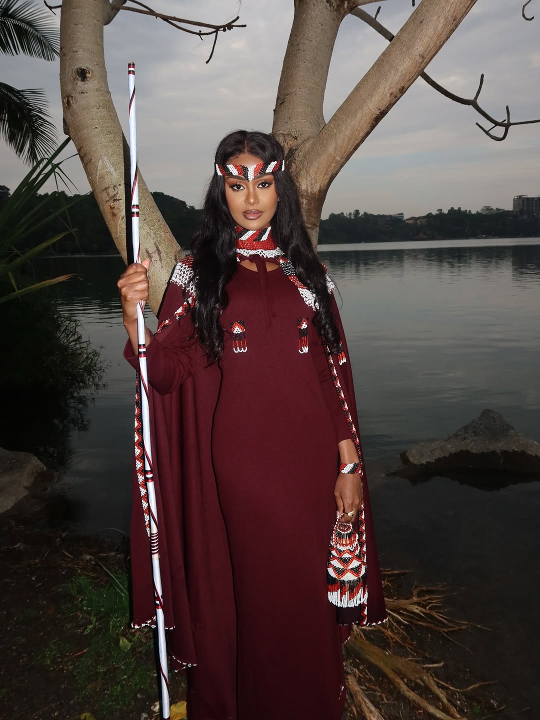 Modern Brown Oromo Kemis with Accessories  Stylish Oromo Cultural Dress