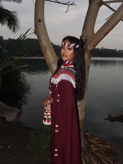 Modern Brown Oromo Kemis with Accessories  Stylish Oromo Cultural Dress