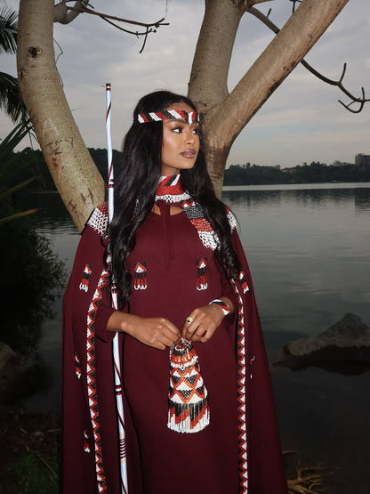 Modern Brown Oromo Kemis with Accessories  Stylish Oromo Cultural Dress