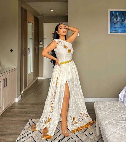 Stylish Habesha Kemis with Modern Touches Traditional Ethiopian Dress