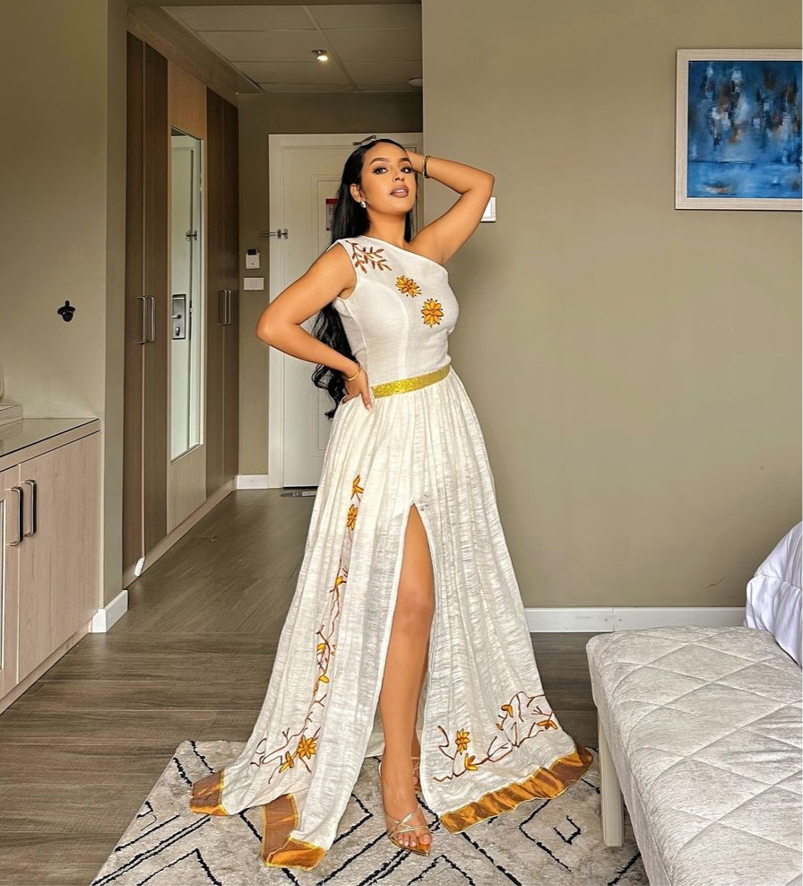 Stylish Habesha Kemis with Modern Touches Traditional Ethiopian Dress