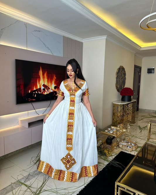 Luxurious Multicolored Habesha Dress