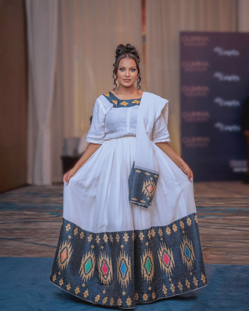 Darker Green Ethiopian Traditional Dress