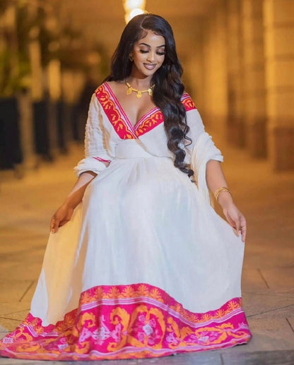 Contemporary Charm Habesha dress Habesha kemis Redefined