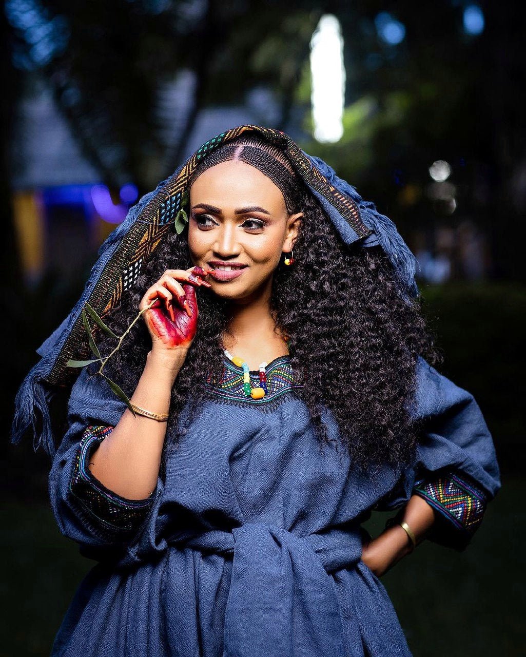 Gorgeous Blue Raya Dress Cultural Ethiopian Dress Traditional Raya Dre TheEthiopianStore