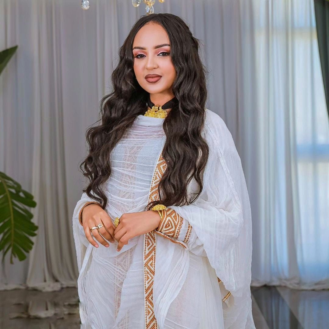 Timeless Simplicity in Habesha Dress Style Elegant Habesha Kemis Ethiopian Dress Style