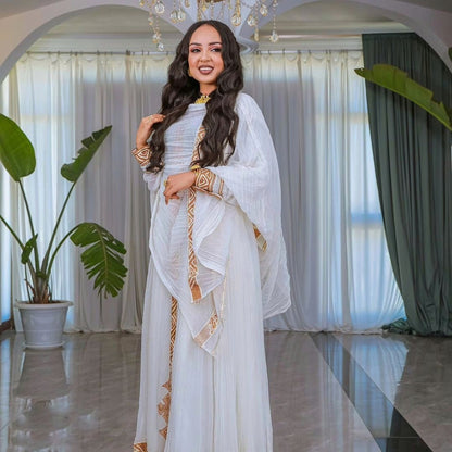 Timeless Simplicity in Habesha Dress Style Elegant Habesha Kemis Ethiopian Dress Style