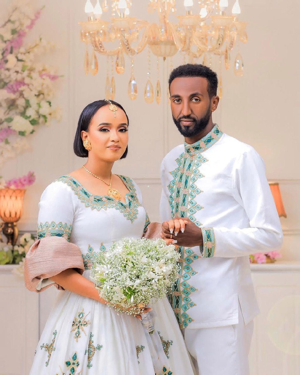 Stunning Wedding Habesha Couples Outfit Modern Ethiopian Wedding Outfit Matching Couples Outfit