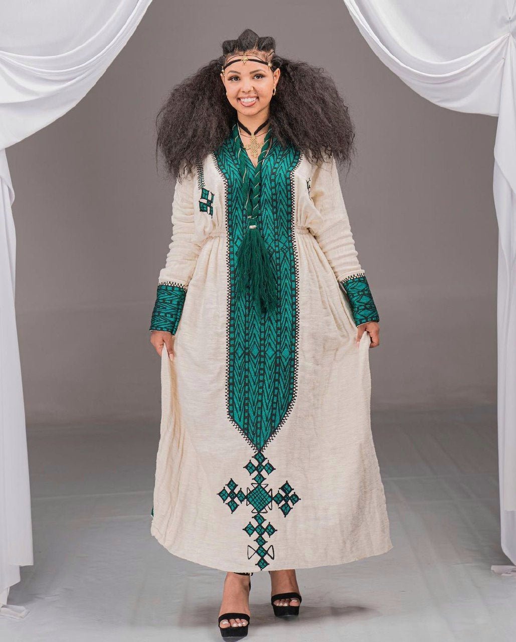Blue Cultural Fetil Habesha Dress Habesha Kemis Ethiopian Dress Style Traditional Habesha Libs