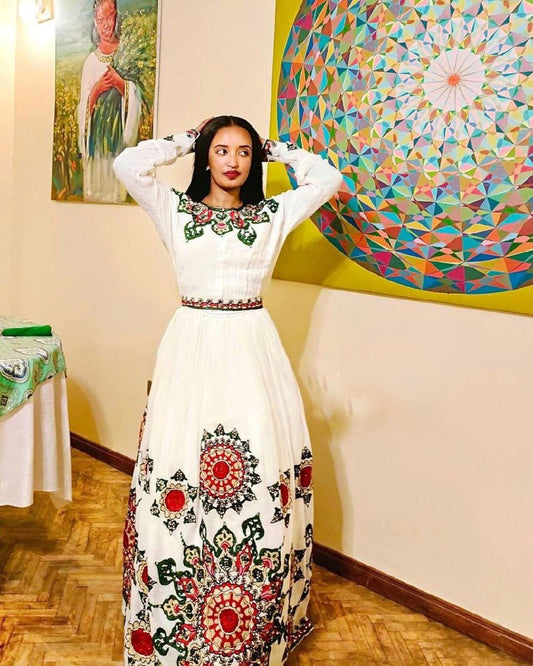 Gorgeous Patterned Unique Habesha Dress Modern Habesha Kemis Ethiopian Dress Style Habesha Libs