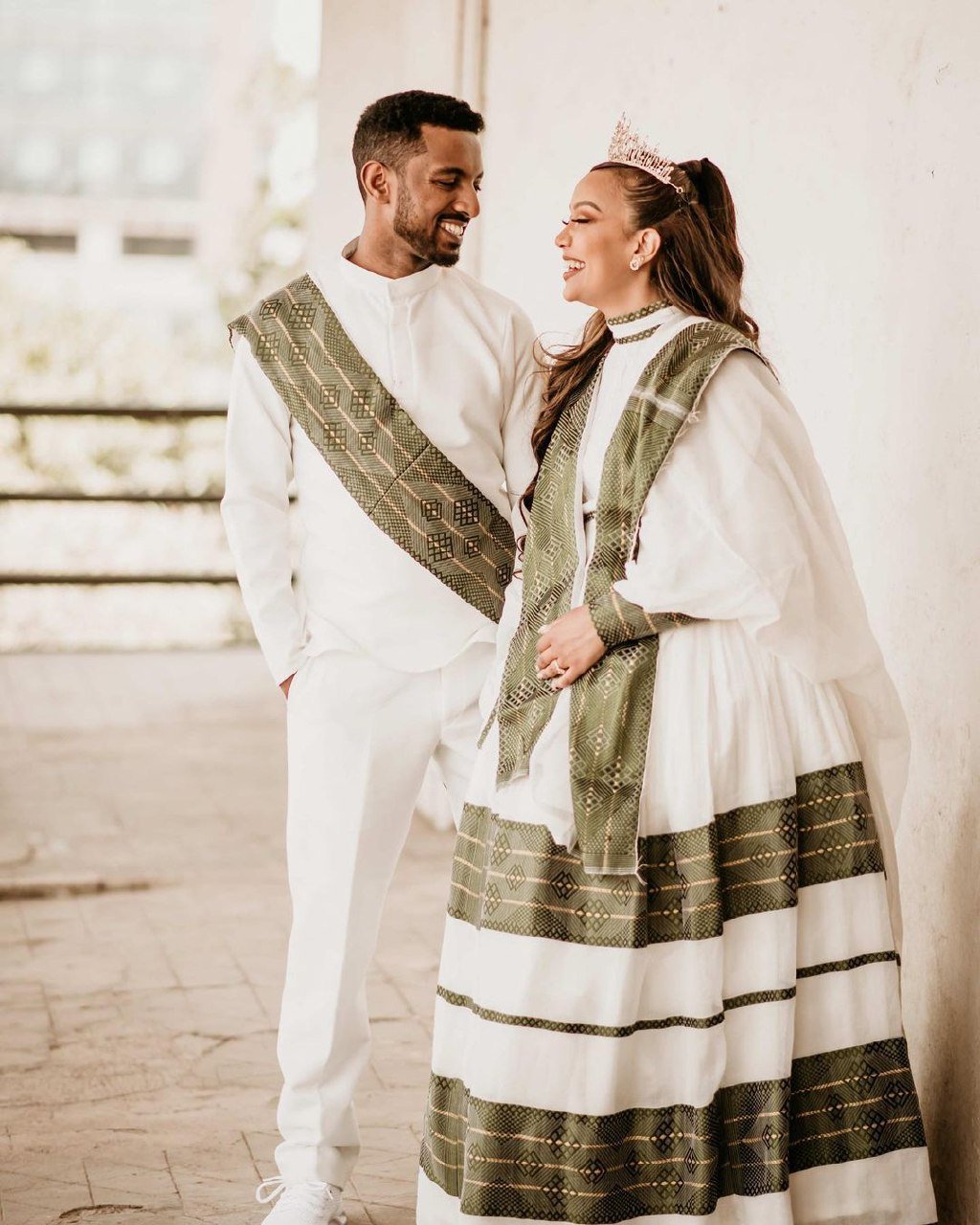  Habesha Couples' Outfits in Captivating Green Design