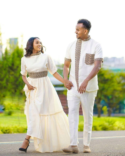 Contemporary Elegance: Habesha Couples' Outfits for a Modern Twist