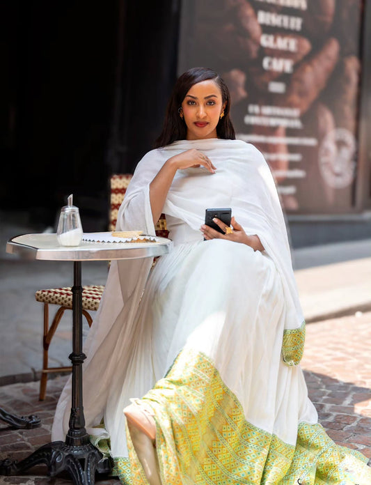 elegant green and gold ethiopian traditional dress luxury traditional ethiopian clothing 