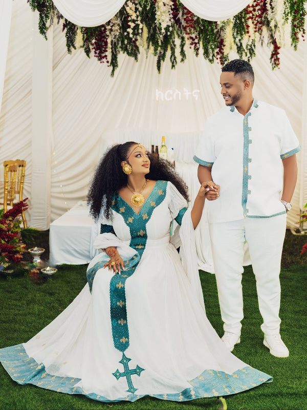Habesha Couples Attire Matching Ethiopian Wedding Sets