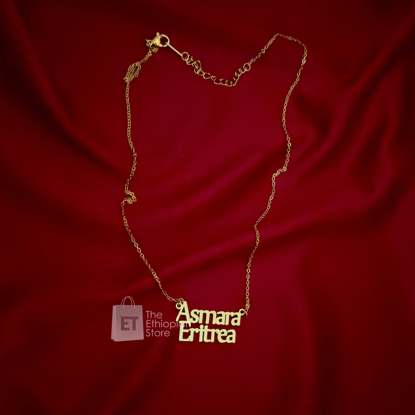 Asmara Eritrea Written Necklace Simple Habesha Jewelry for Everyday Look Minimalist Necklace Ethiopian Jewelry